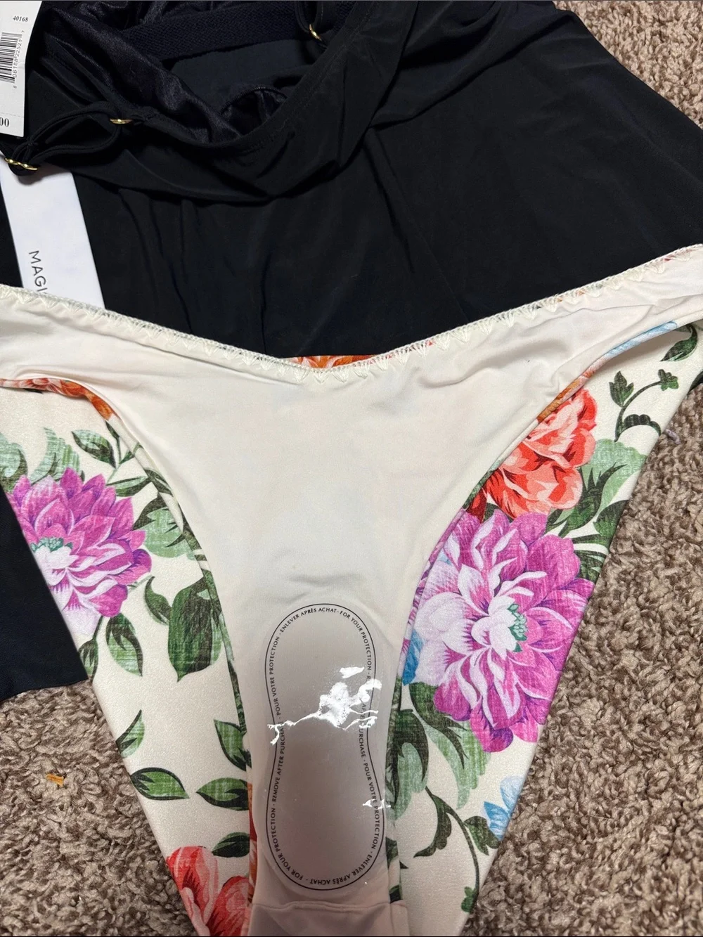 Magicsuit & Chelsea & Violet NWT Black Layered Tankini Top & Reversible bottoms